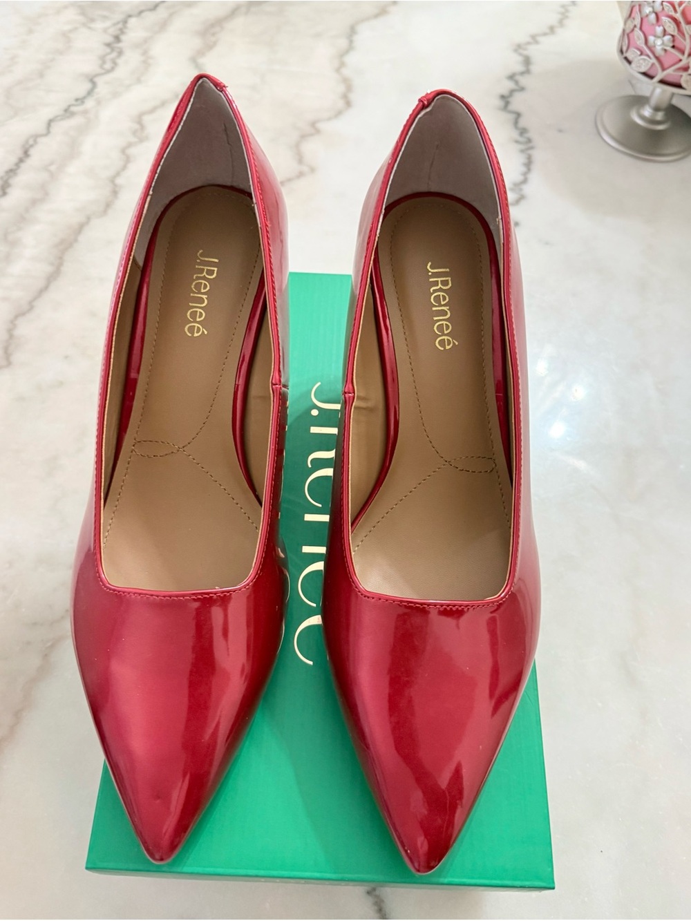 J.Renee Women's Red Patent Pointed-Toe Pumps